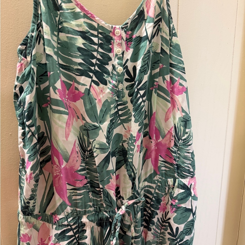 Resortwear Tropical Green and Pink Jumper Minimalist Casual - Picture 4 of 4